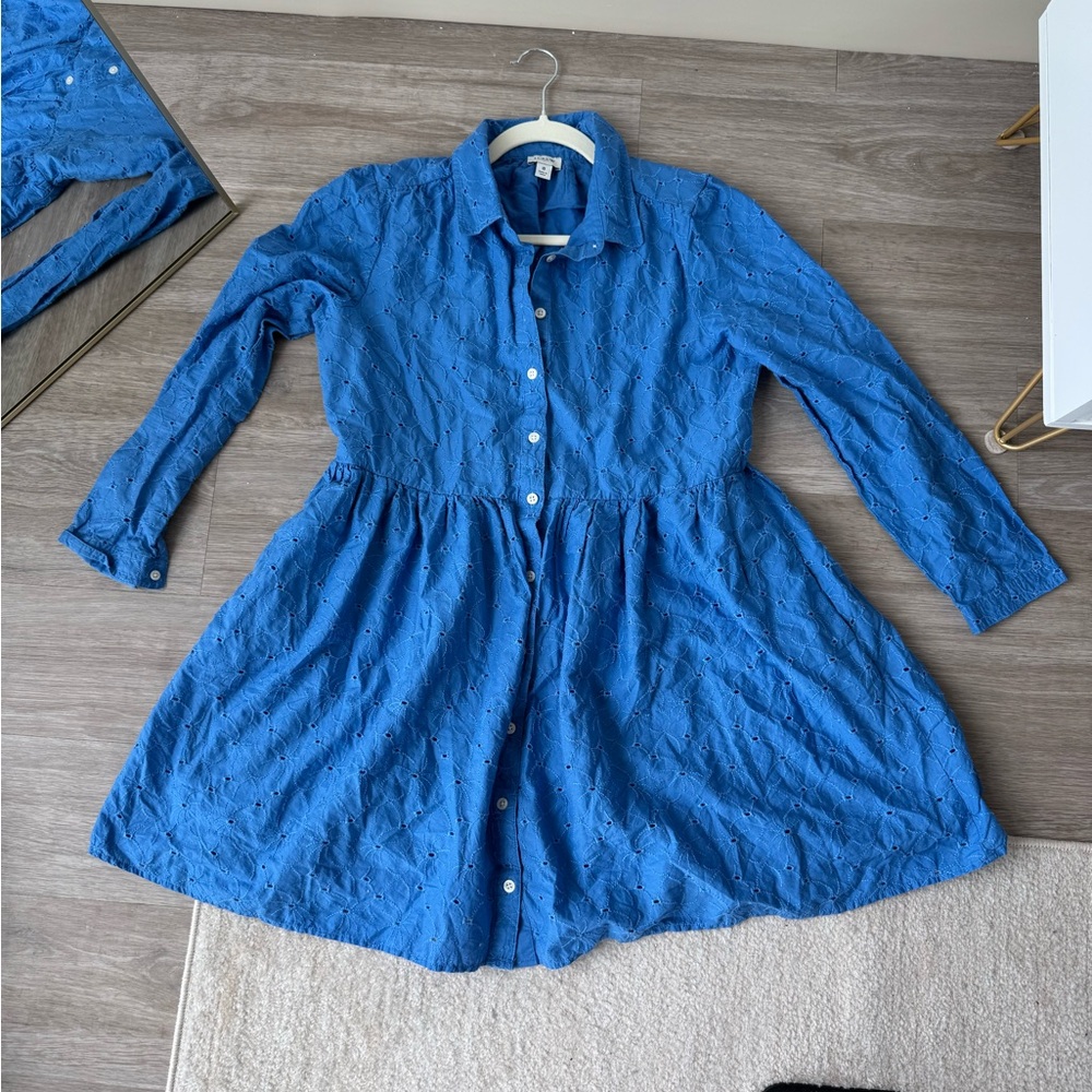 Blue j crew factory eyelet mini dress